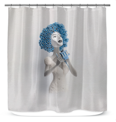 Elegant Moroccan Starlight Papercut Design Shower Curtain in Bathroom