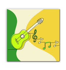 Guitar Line Art Wrapped Canvas - Beyond T-shirts