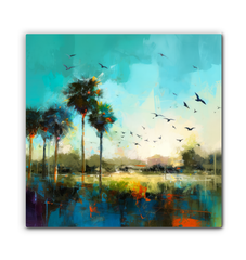 Sunset Over the Plains Canvas Wall Art