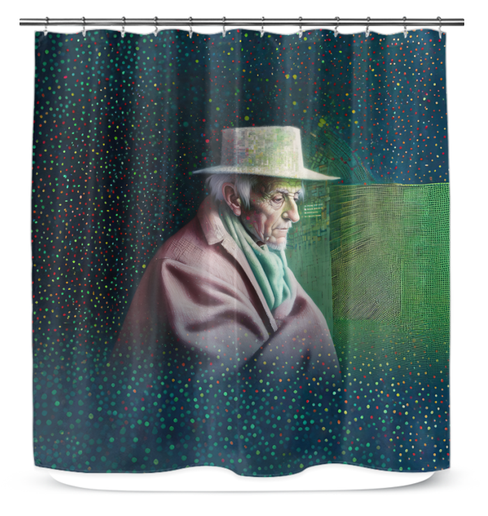 Elegant Celestial Splendor Shower Curtain in a bathroom setting