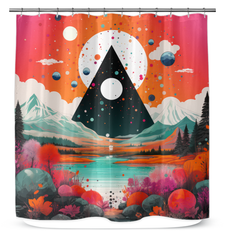 Tranquil Twilight Tropics Beach Curtain