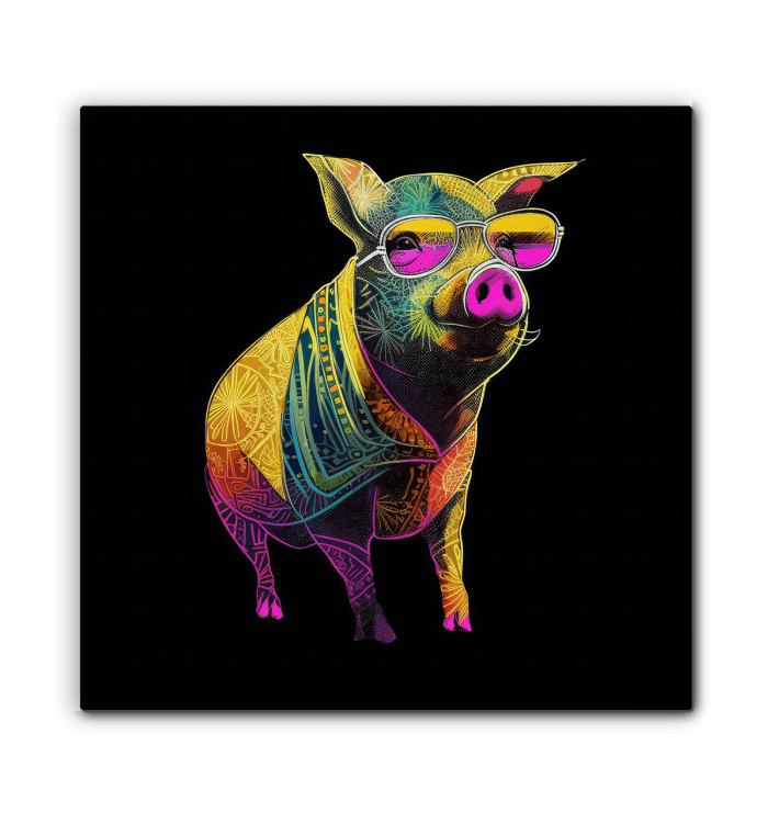 Playful Piglet Canvas Art - Beyond T-shirts