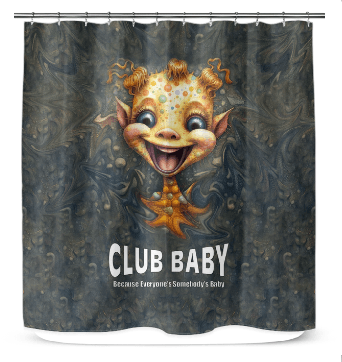 CB3-86 shower curtain in elegant bathroom setting