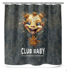 CB3-86 shower curtain in elegant bathroom setting