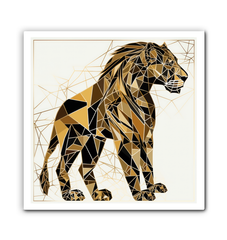 Lion's Tranquil Waterhole Reflection