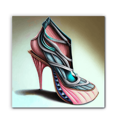 Futuristic Shoe Showcase - Wrapped Canvas Print - Beyond T-shirts