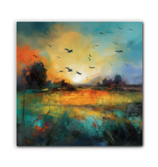 Golden Hour by the Lake Wrapped Canvas