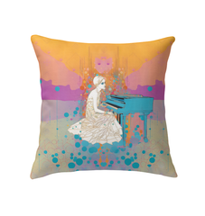 Elegant floral design on an indoor pillow for home decor.