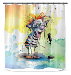 Percussionist's Playful Precipitation Shower Curtain