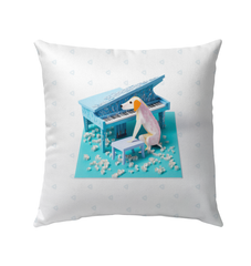 Cozy and decorative outdoor pillow with snowflake design.