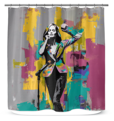 Bold Color Blocks Shower Curtain