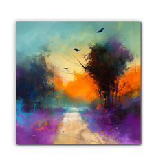 Moonlit Forest Path Wrapped Canvas
