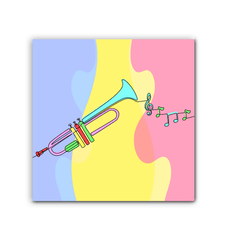Trumpet Line Art Wrapped Canvas - Beyond T-shirts