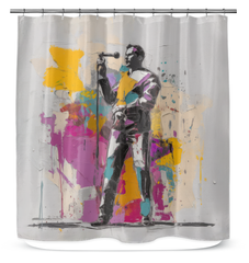 Rhythmic Abstraction Shower Curtain