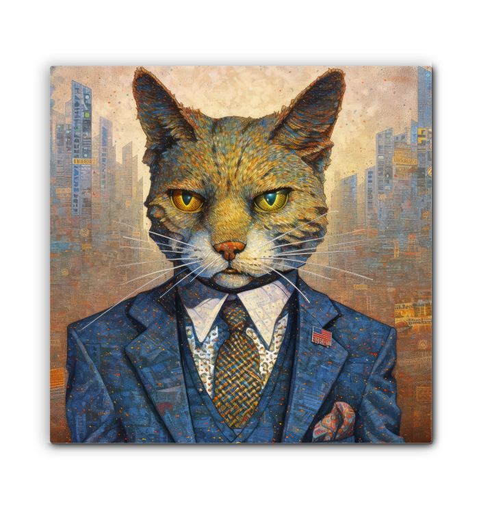 Feline Fancy Canvas perfect for a cat lover’s home office.