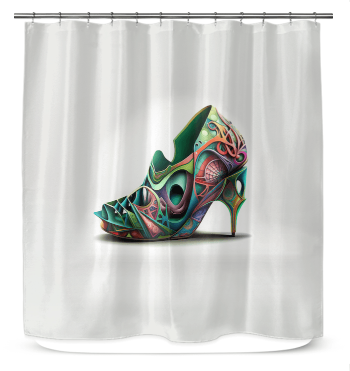 SleekGlide Futuristic Shoe Shower Curtain - Beyond T-shirts