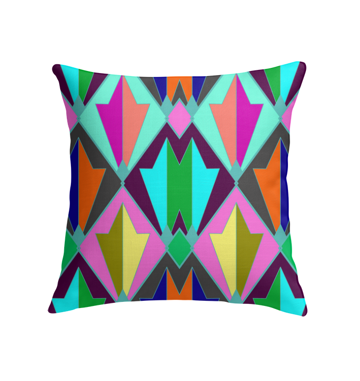 Whispering Vines Art Nouveau Indoor Pillow in a chic living room setting