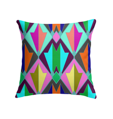 Whispering Vines Art Nouveau Indoor Pillow in a chic living room setting
