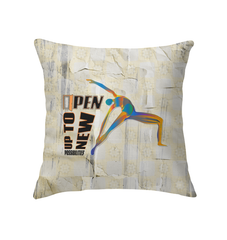 Stylish Pigeon Pose pillow enhancing indoor flexibility and comfort.