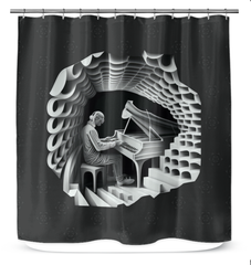 Instrumental Illusion Shower Curtain