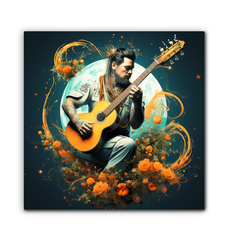 Guitarist's Oasis Desert Guitar Canvas Print