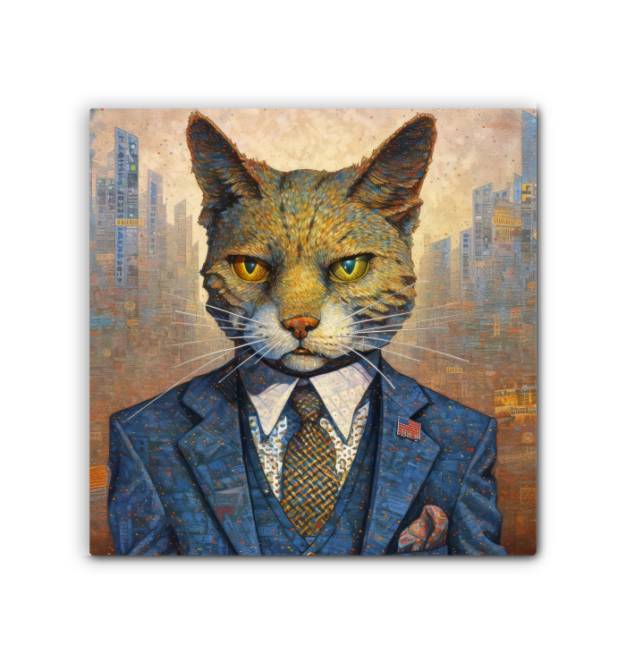 Feline Fancy Canvas wall art in stylish living room.