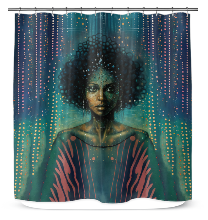 Urban Industrial Shower Curtain in a modern bathroom setting.