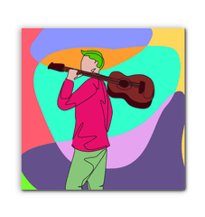 a man With A Guitar At Half Speed1 Wrapped Canvas - Beyond T-shirts