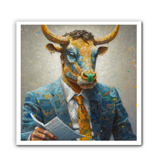 Canvas art of bear in astronaut suit.