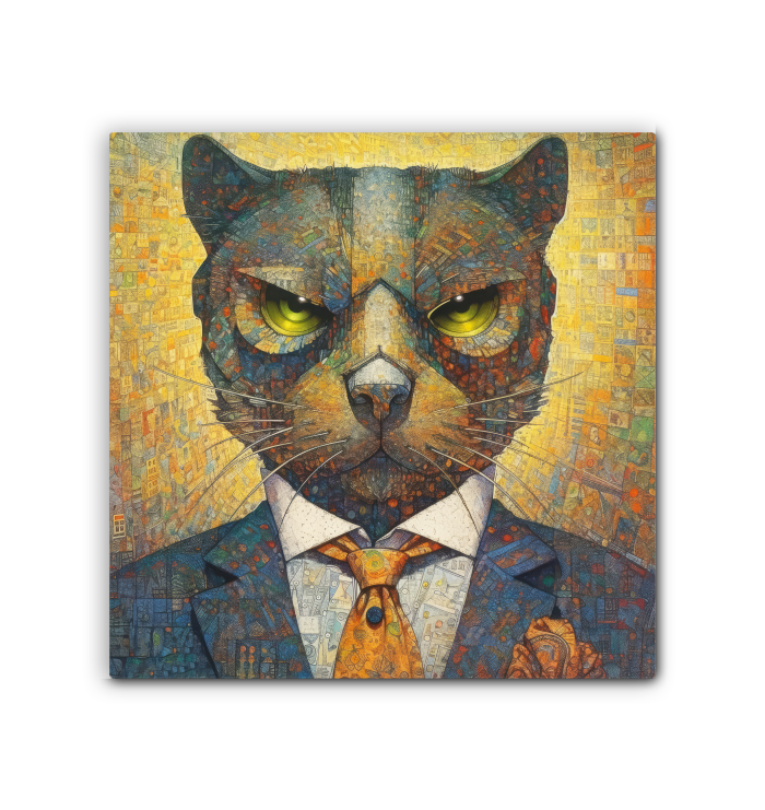 Whisker Wonders cat-themed canvas art.