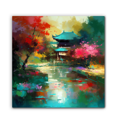 Sunset Serenity Landscape Wrapped Canvas
