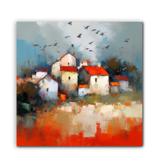 Tranquil Sunset Landscape Wrapped Canvas