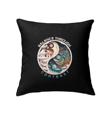 Ying Yang design indoor pillow for serene decor.