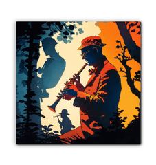 Colorful music-inspired abstract canvas art