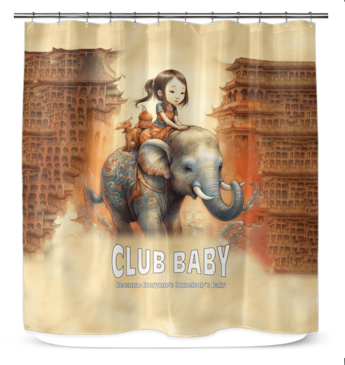 CB6 38 stylish shower curtain in a modern bathroom setting.