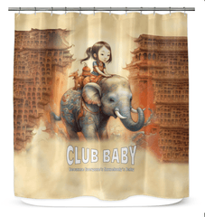 CB6 38 stylish shower curtain in a modern bathroom setting.