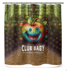 Elegant CB3-129 shower curtain enhancing bathroom aesthetics with its unique design.