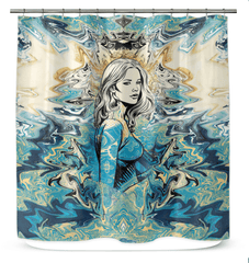 Coastal Surfing Shower Curtain - Beyond T-shirts