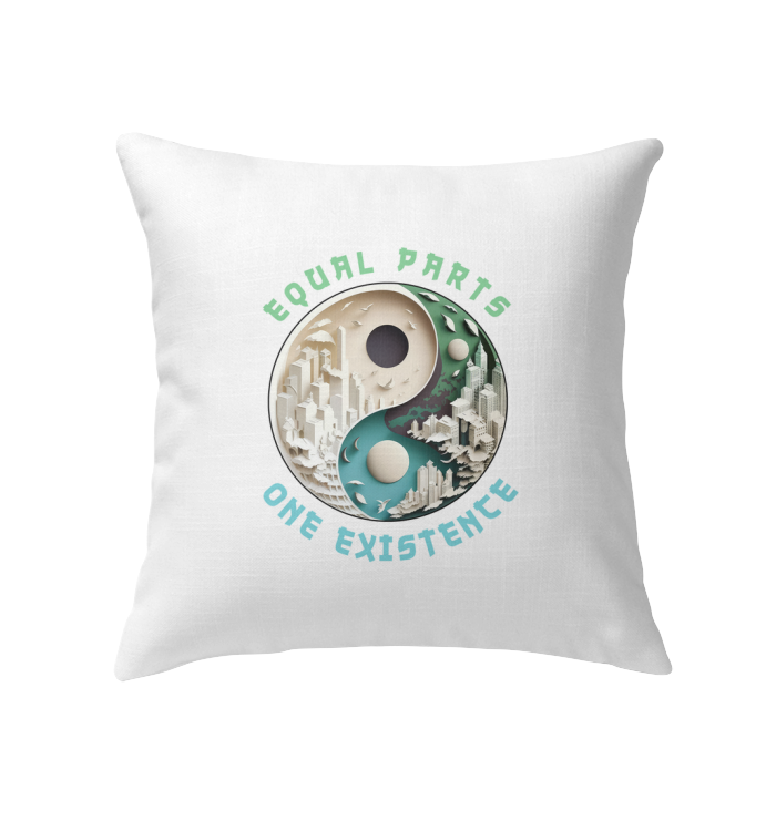 Bright Ying Yang indoor pillow for balance and style.