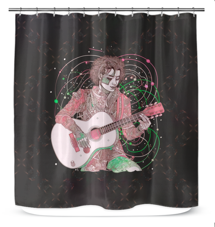 Rose Garden Rhapsody elegant shower curtain with floral design.