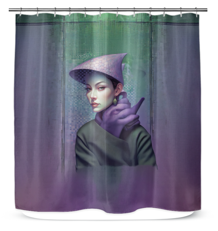 Modern bathroom decor showcasing the Bold Statements Shower Curtain.