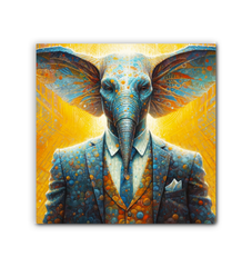 Elephant's Serene Oasis Wrapped Canvas