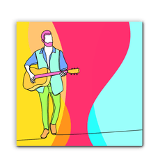 Boy Playing Guitar 2 Wrapped Canvas - Beyond T-shirts