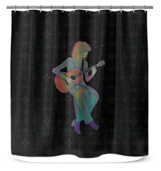 Whimsical shower curtain with cute lily pond animals.