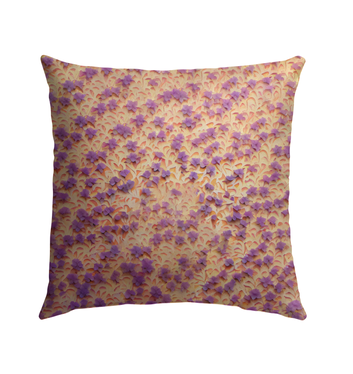 Comfortable outdoor pillow with Garden Lattice Dream pattern.