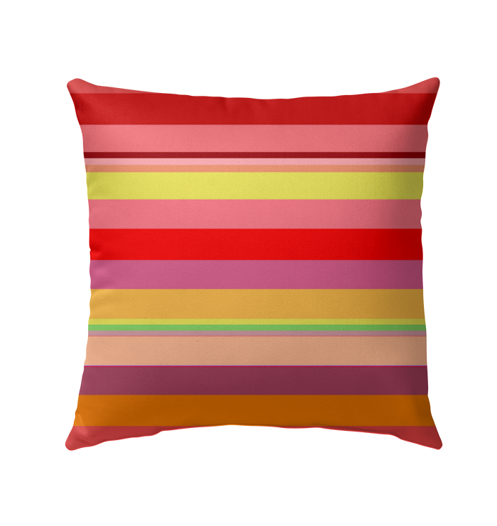 Bright neon stripes on the Neon Dreams Colorful Outdoor Pillow.