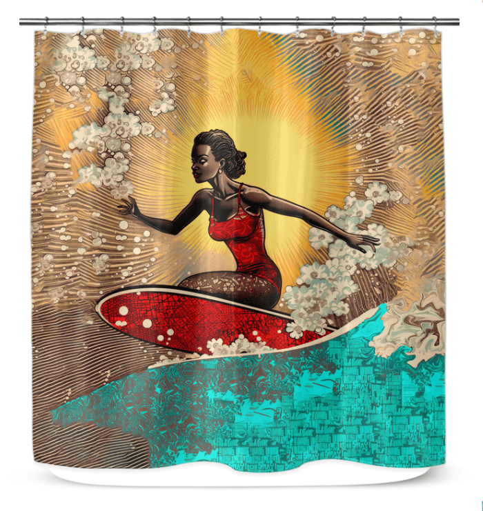 Surfing Reflections Shower Curtain - Beyond T-shirts