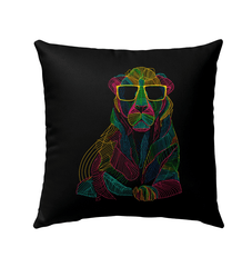 Lion's Majestic Roar Outdoor Pillow - Beyond T-shirts