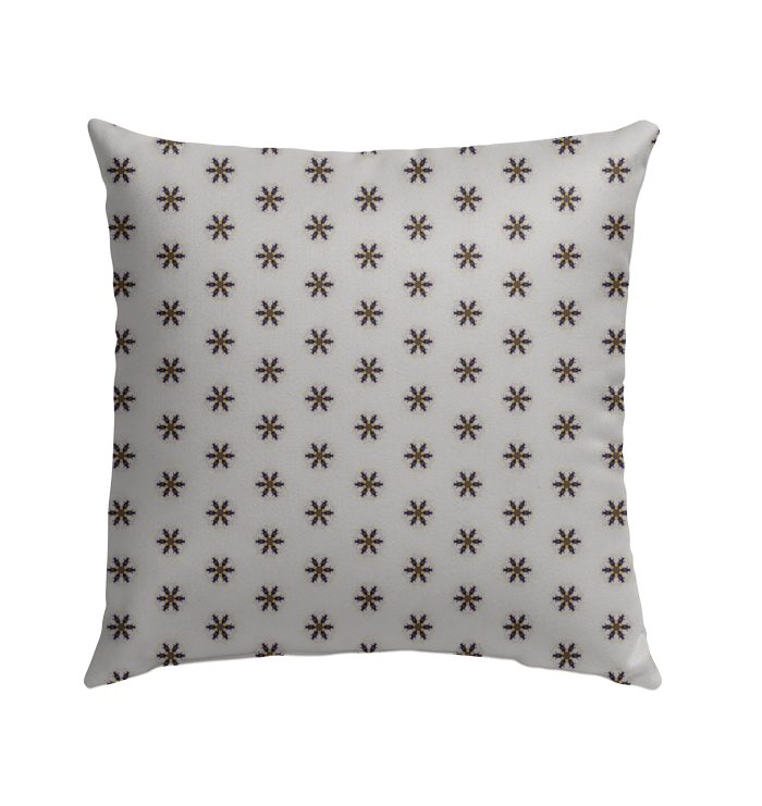 Stylish outdoor pillow featuring a desert mirage pattern, perfect for garden benches.