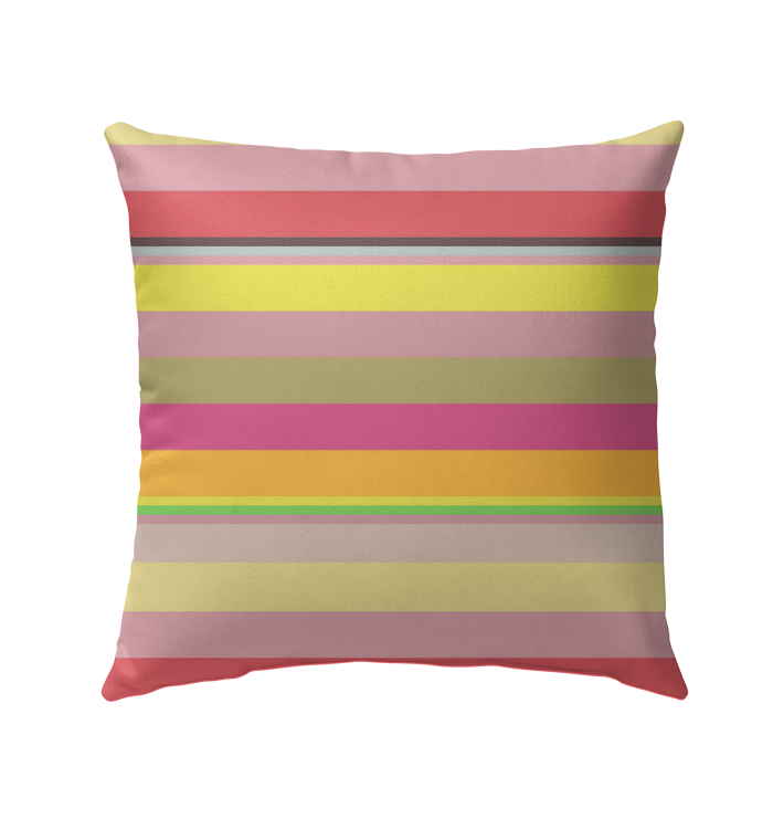 Close-up of the vibrant, galaxy-inspired stripes on Galactic Rainbow Pillow.